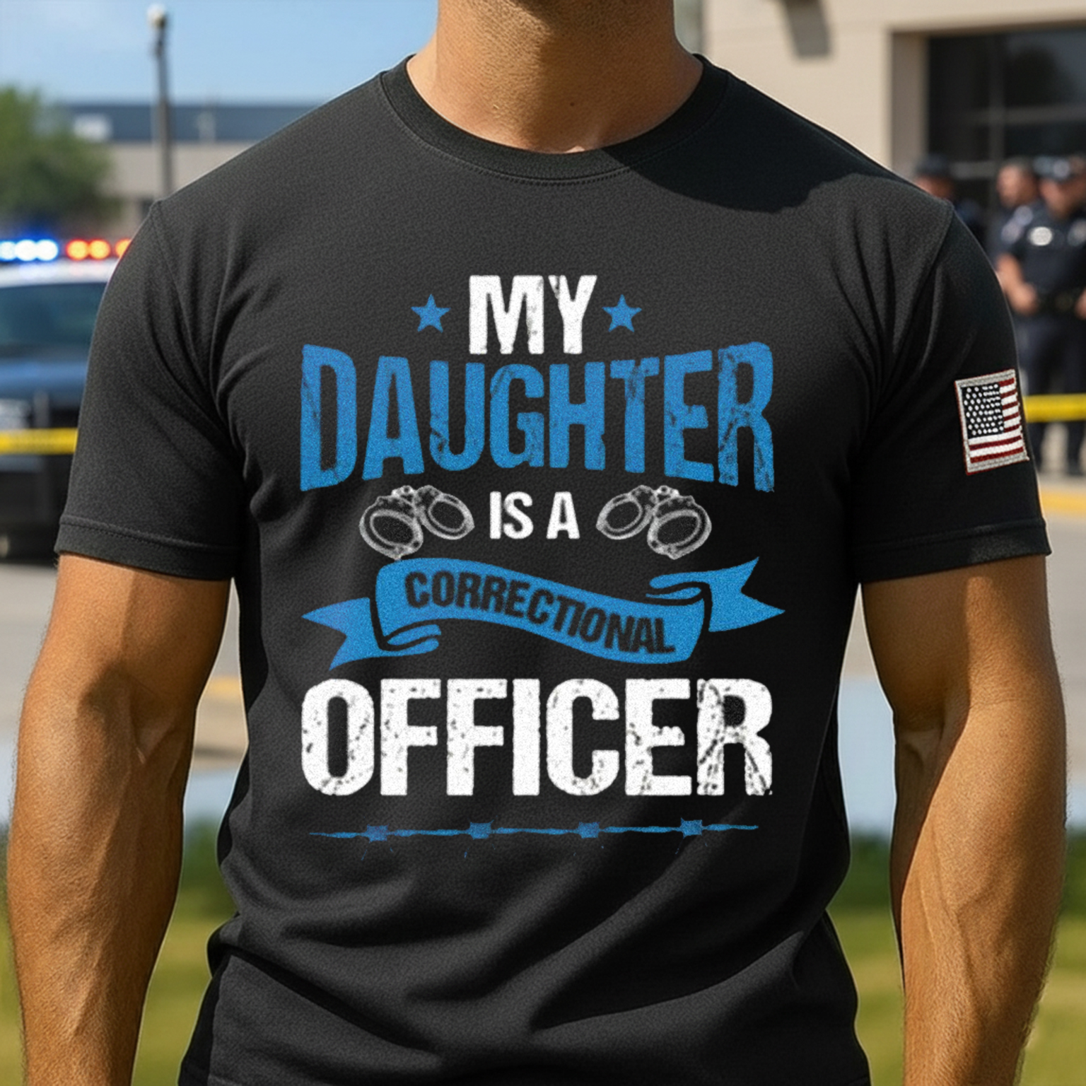My Daughter Is A Correctional Officer, Lady Correctional Officer Gift, Parent Of A Prison Officer, Corrections Officer, Prison Guard T-Shirt by Dhika Art