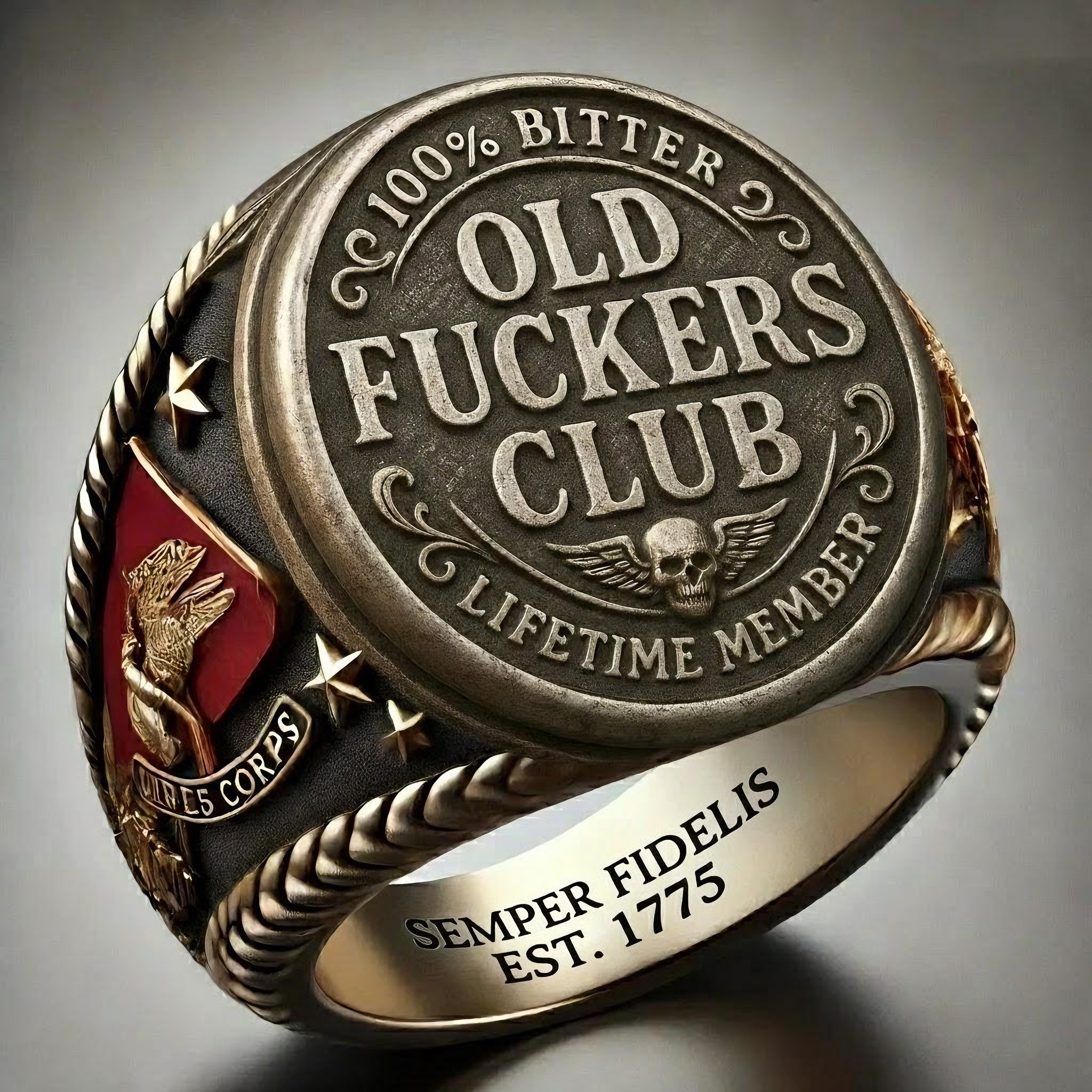 [Copy]USMC OORAH! Military Spirit Commemorative Ring