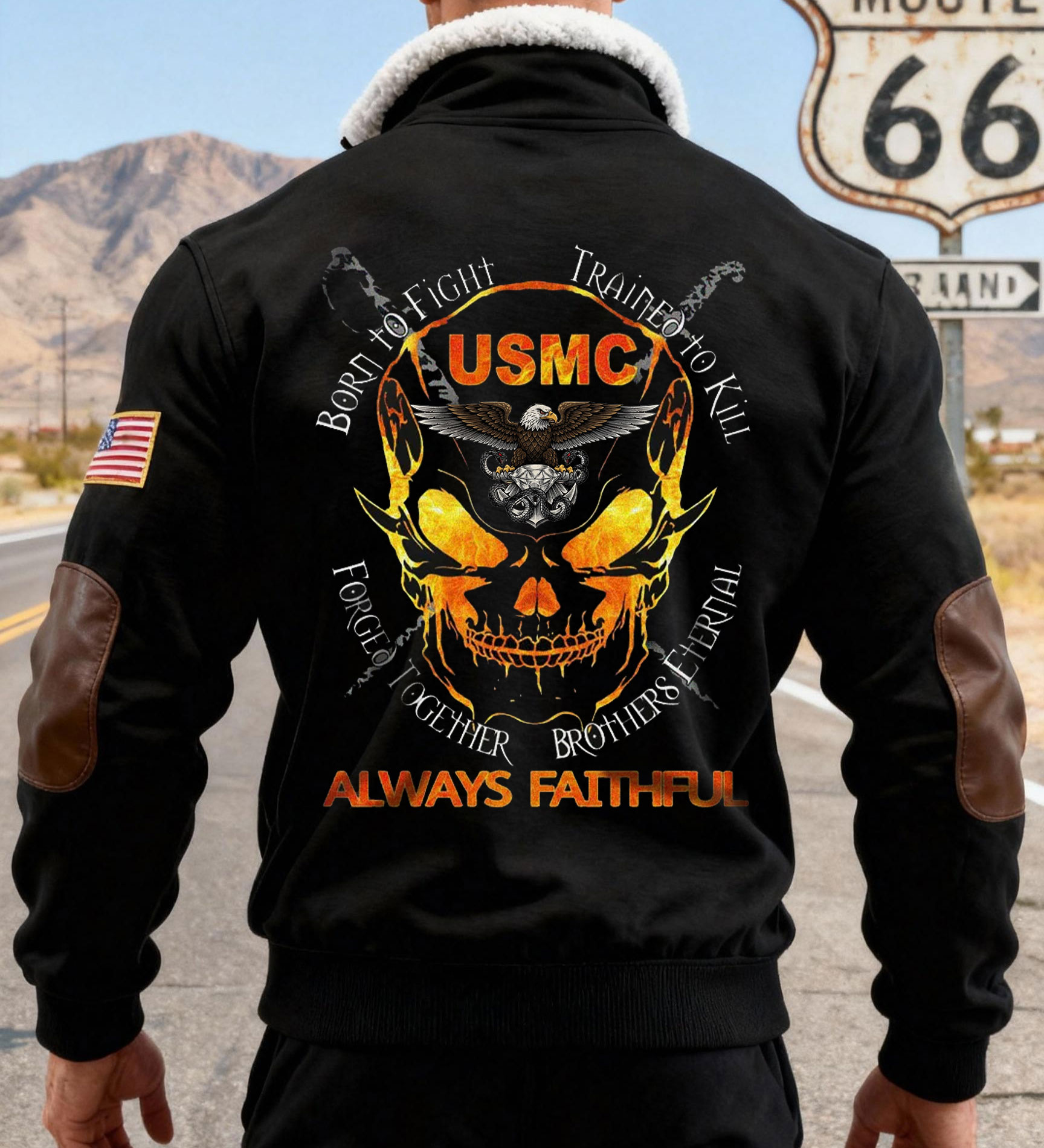 Born to Fight  Themed Hardcore Military Hoodie