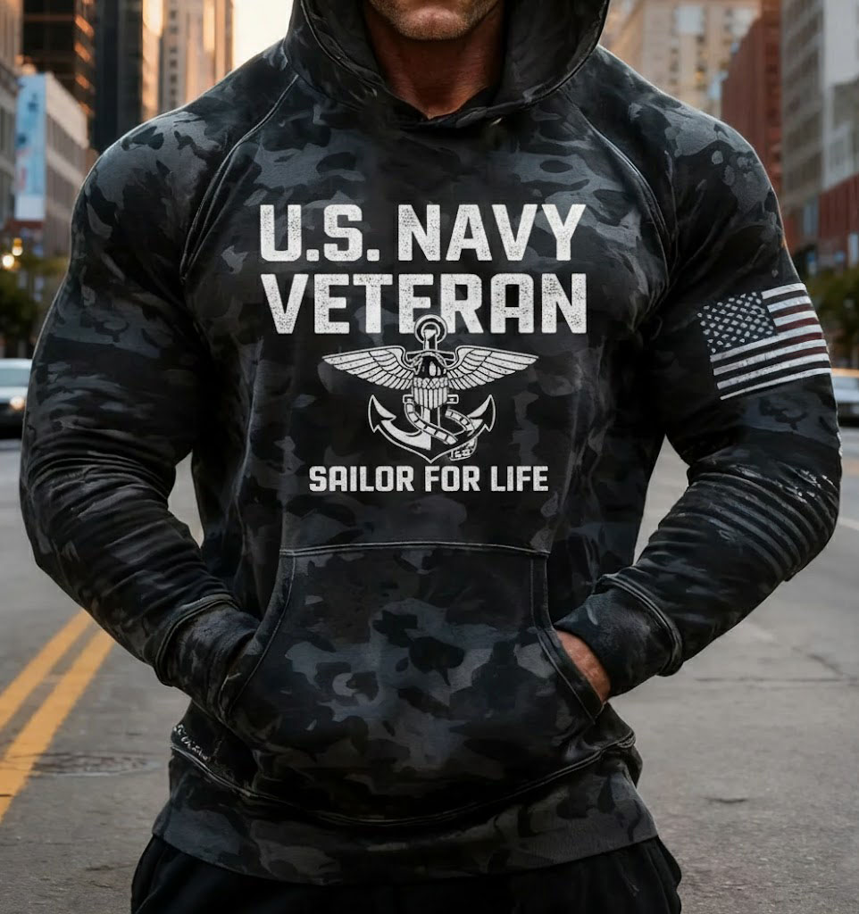 Veteran Pride Hoodie – U.S. Navy Sailor for Life Edition