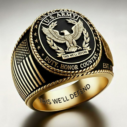 This We'll Defend Army Ring - Patriotic American
