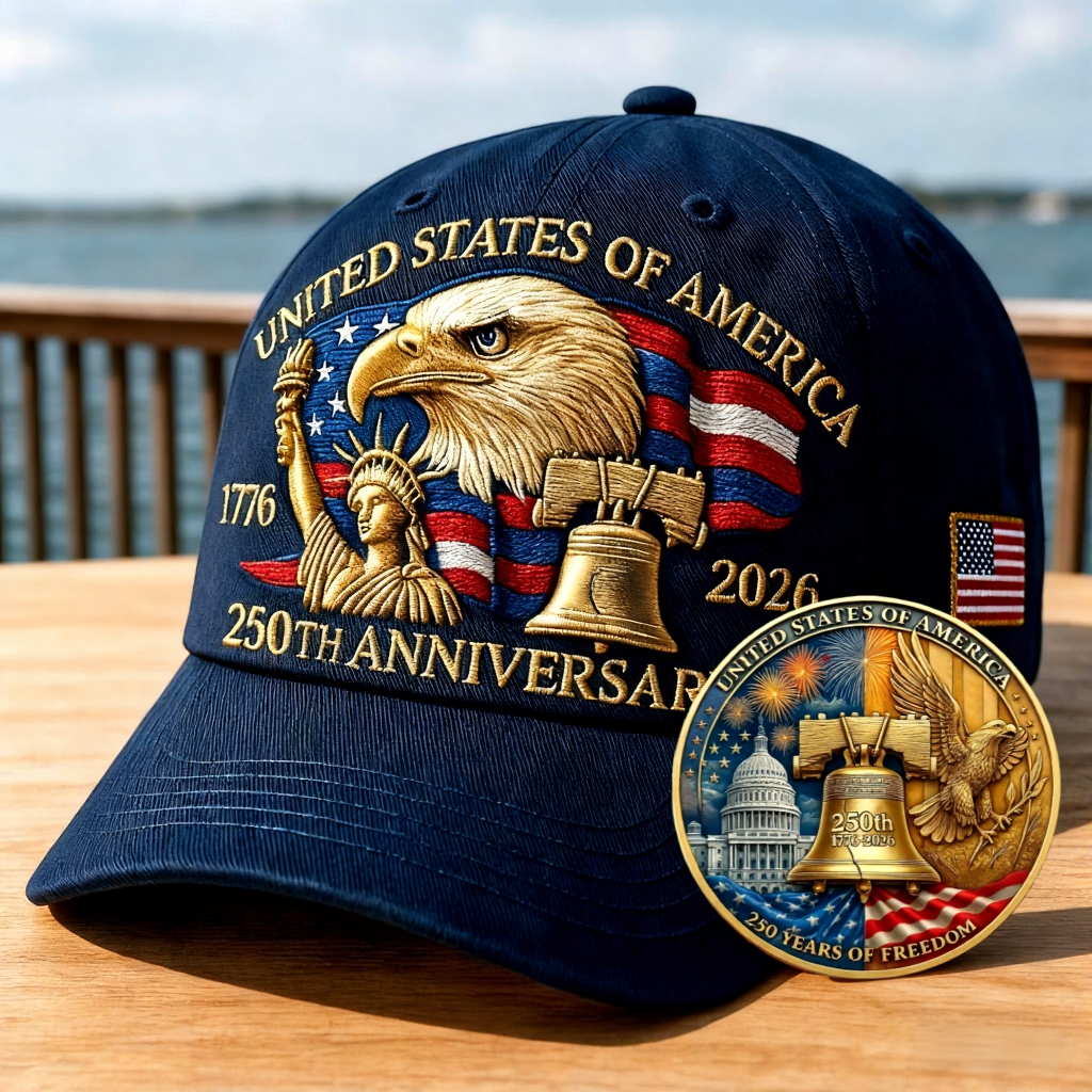 🎉Last Day Only $19.99❤️Eagle & Liberty – United States 250th Anniversary Hat✨Free Symbolizes Honor Gift
