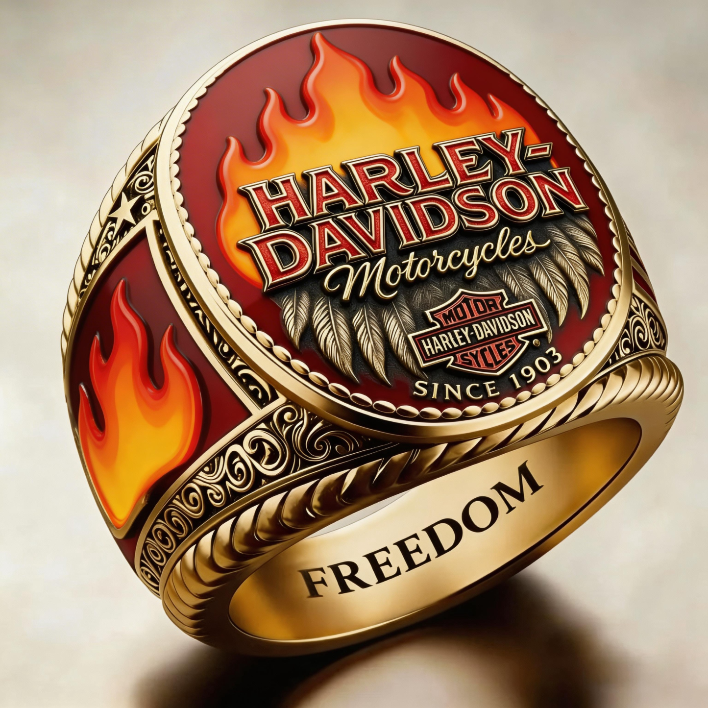Classic American Motorcycle Style Vintage Biker Ring