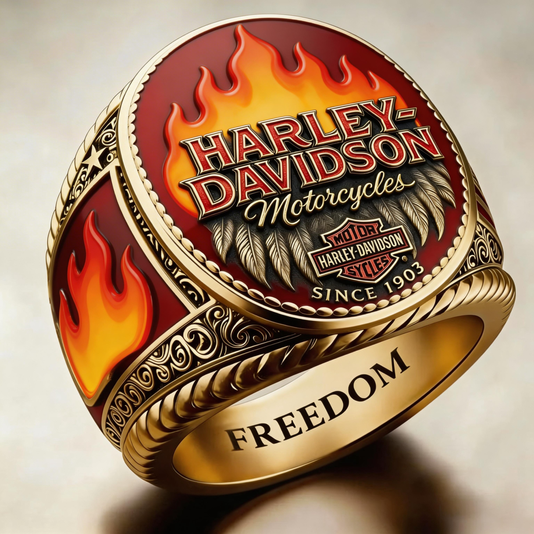 Classic American Motorcycle Style Vintage Biker Ring