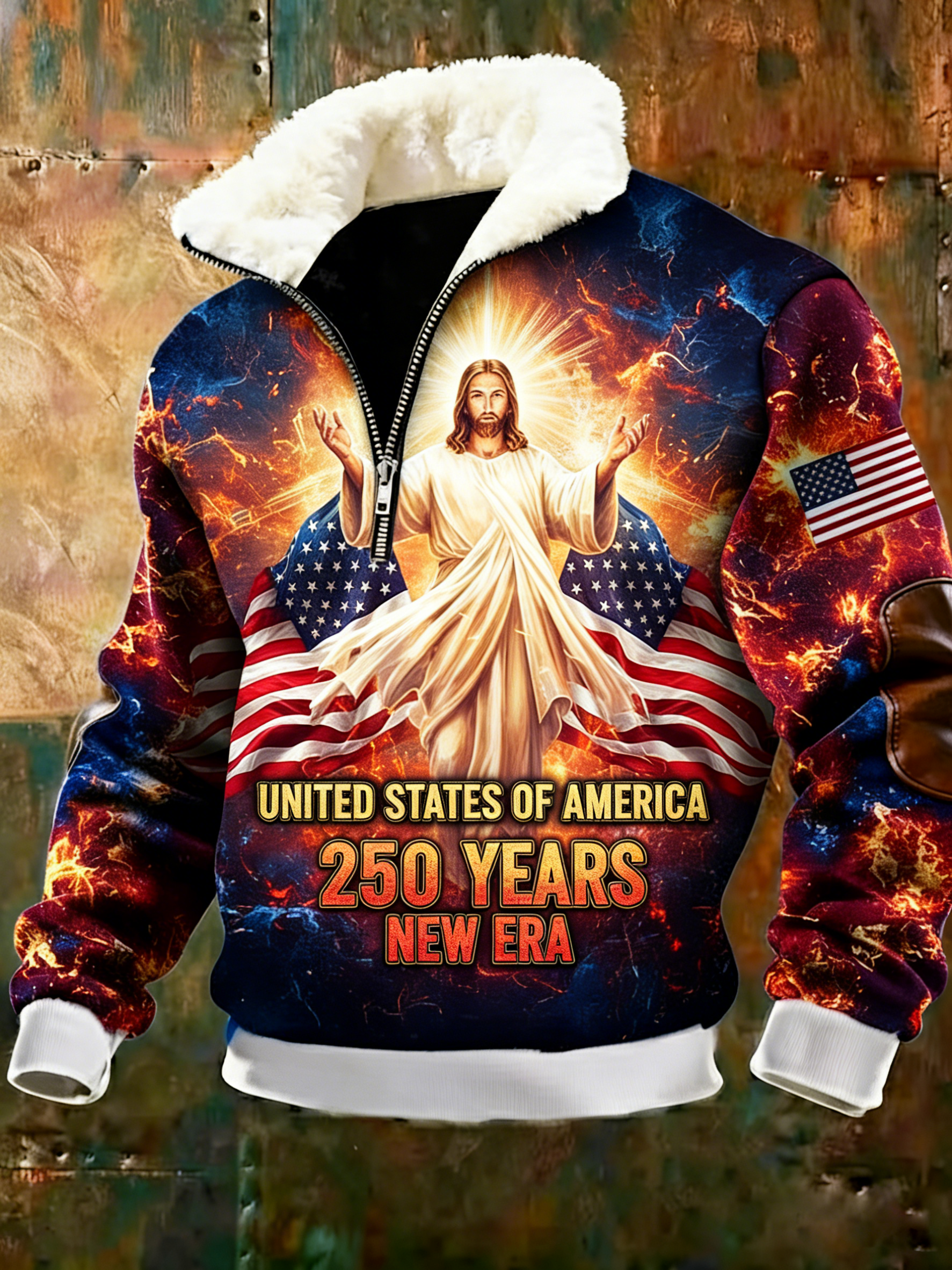 USA 250th Anniversary Fleece-Lined Jacket 