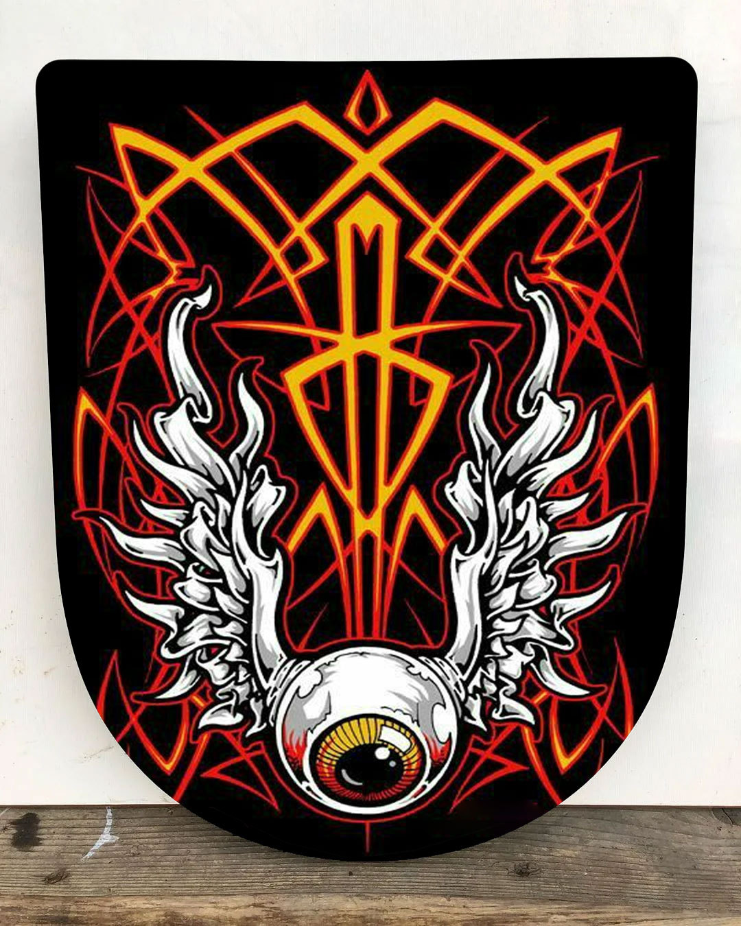 Eyeball & Piston Flame Toilet Lid Decal 