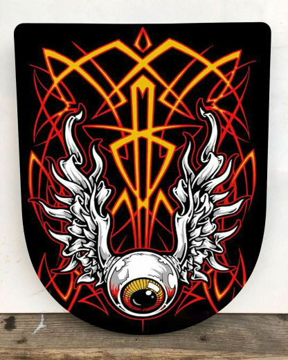 Eyeball & Piston Flame Toilet Lid Decal 