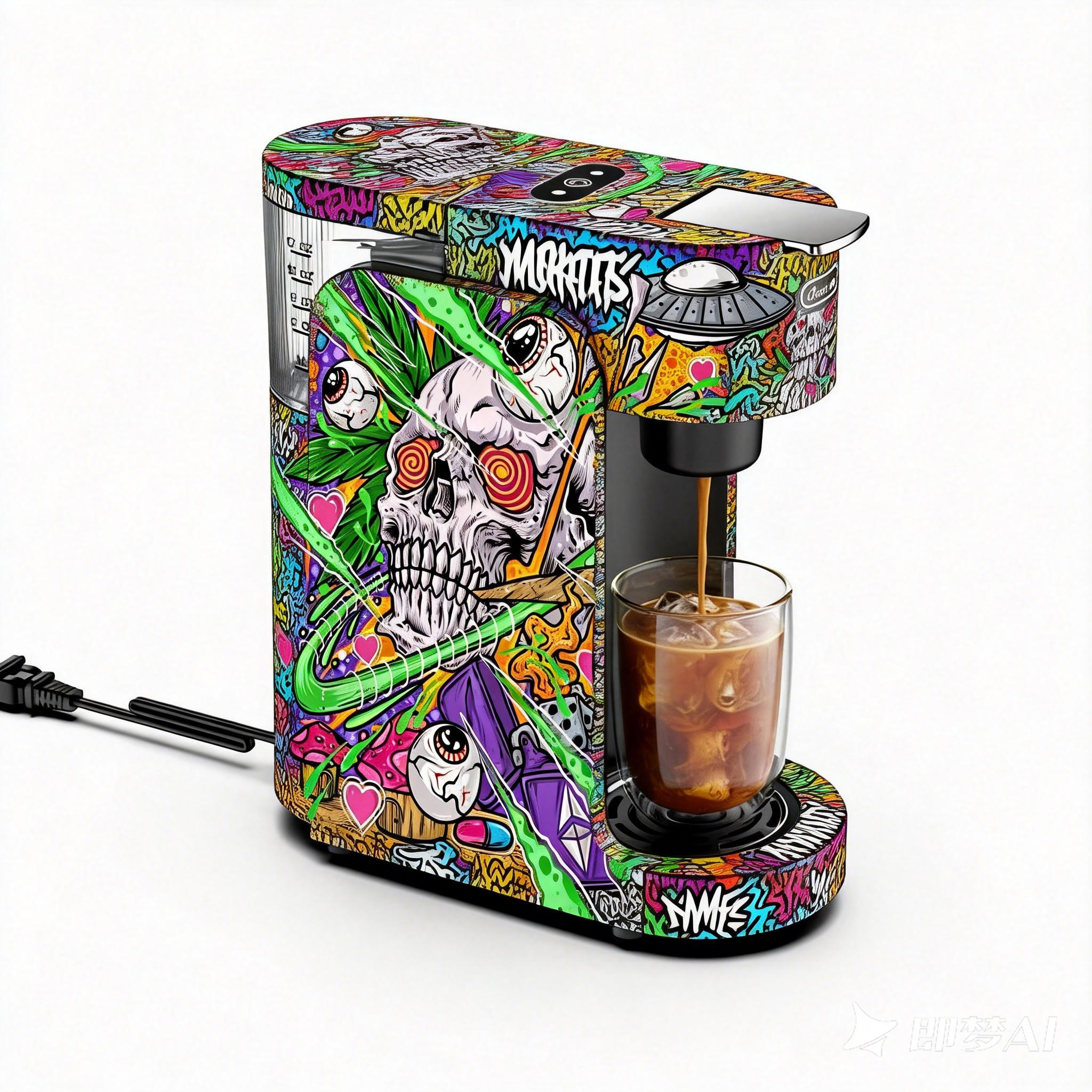 Graffiti Style Coffee Machine Skull | More Than a Machine