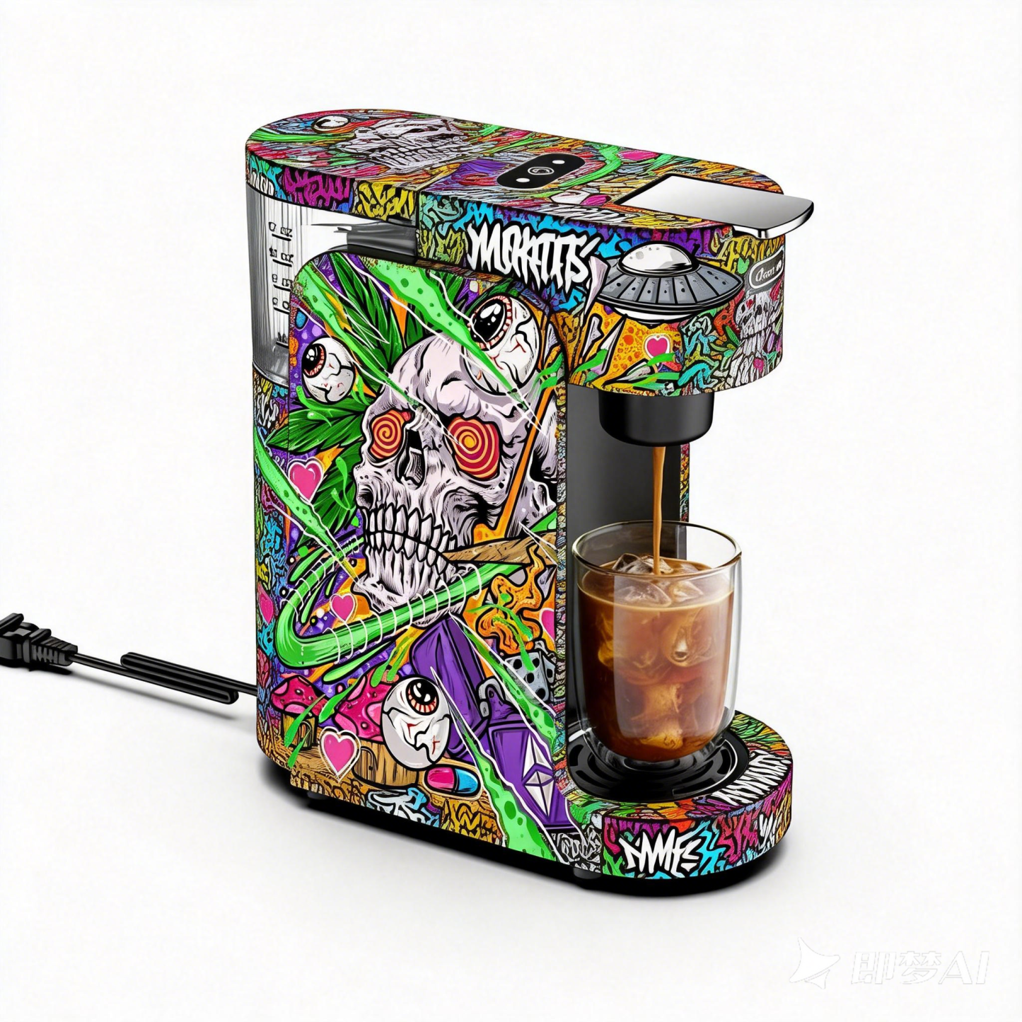 Graffiti Style Coffee Machine Skull | More Than a Machine