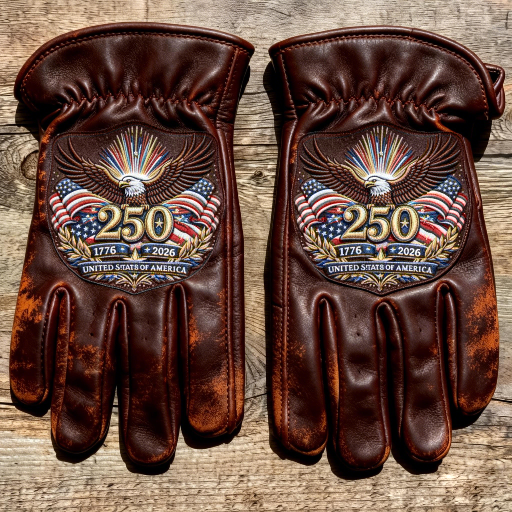 Patriotic USA 250th Commemorative Gloves for Work & Riding