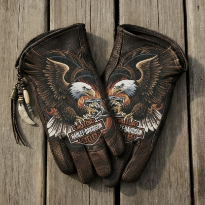 Vintage Style Gothic Pattern Motorcycle Riding Gloves
