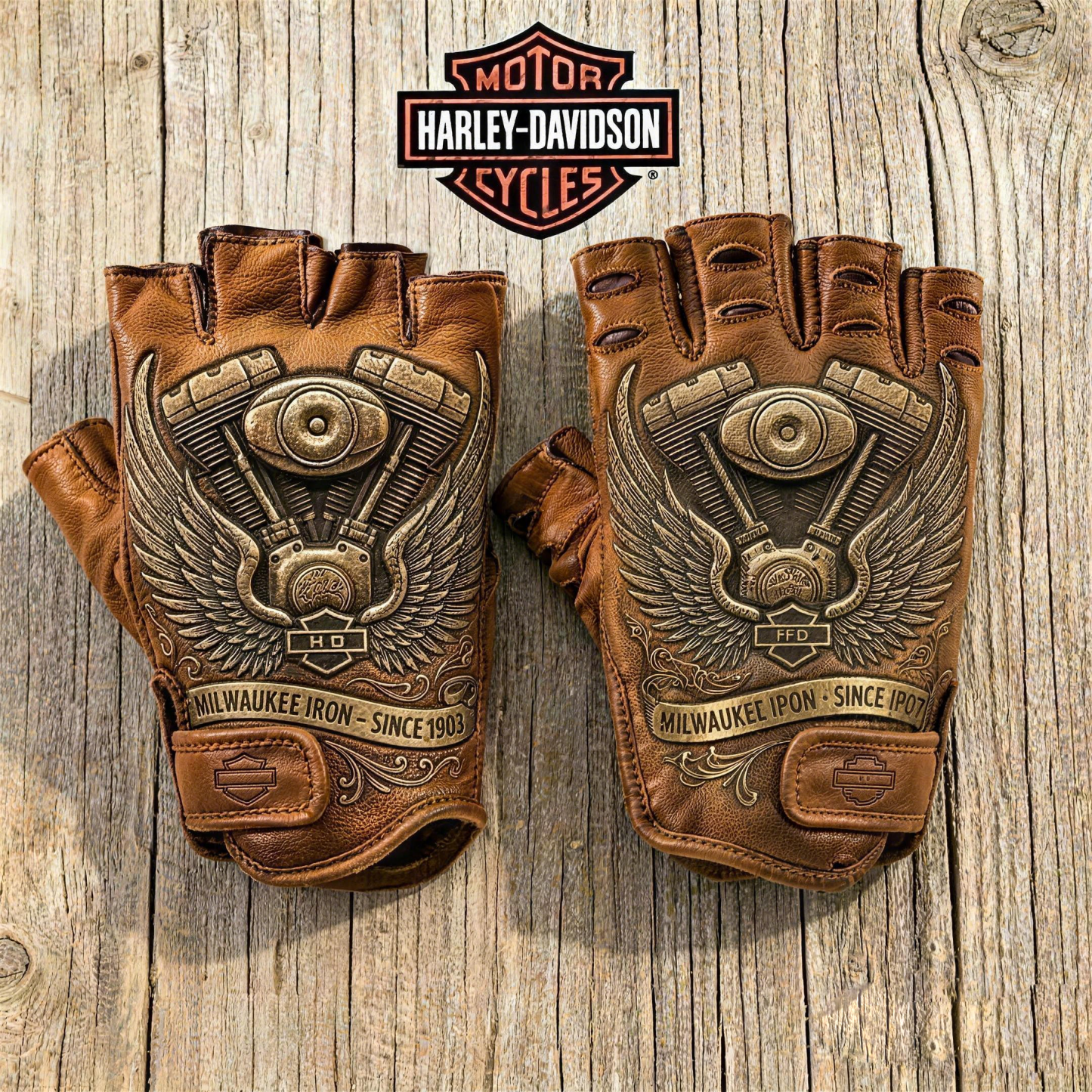 Vintage Biker Half Gloves for Motorcycle Enthusiasts