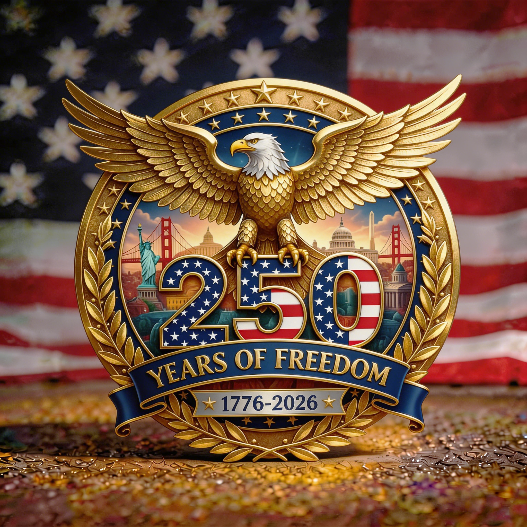 USA 250th Anniversary Commemorative Badge
