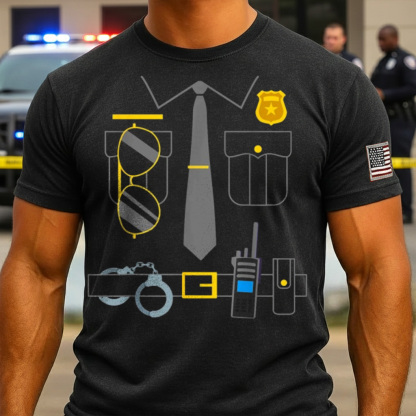 Policeman Costume Funny Police Officer Wearing Cops