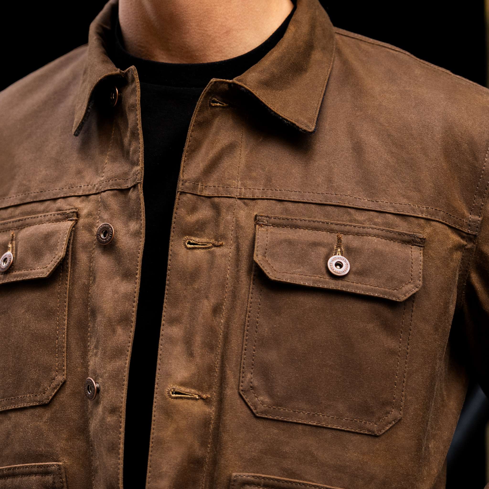 Waxed Trucker Jacket | Coyote