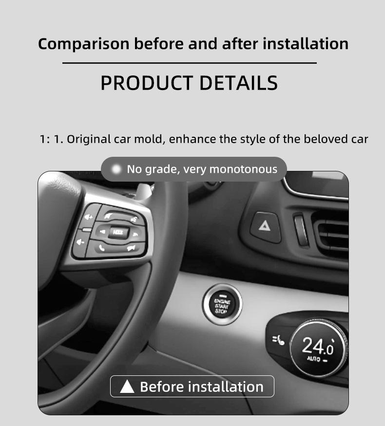 Universal One Click Start Lever - Car Push Start Button Cover Joystick, Cool Engine Ignition Car Interior Accessories
