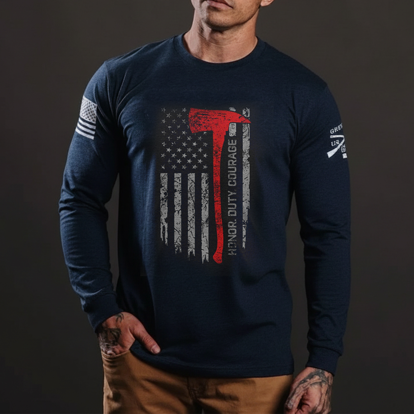 [HONOR DUTY COURAGEI MEN'S CREW TEE
