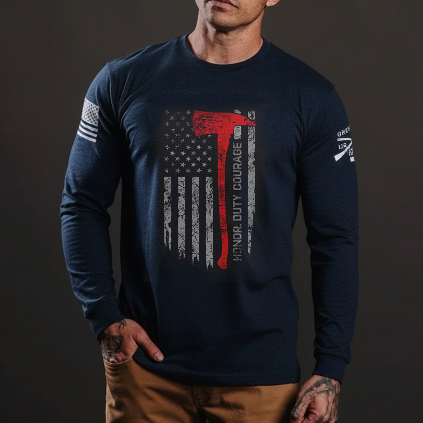 [HONOR DUTY COURAGEI MEN'S CREW TEE