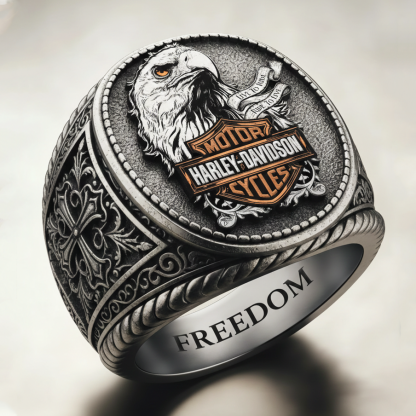 Harley-style pattern ring
