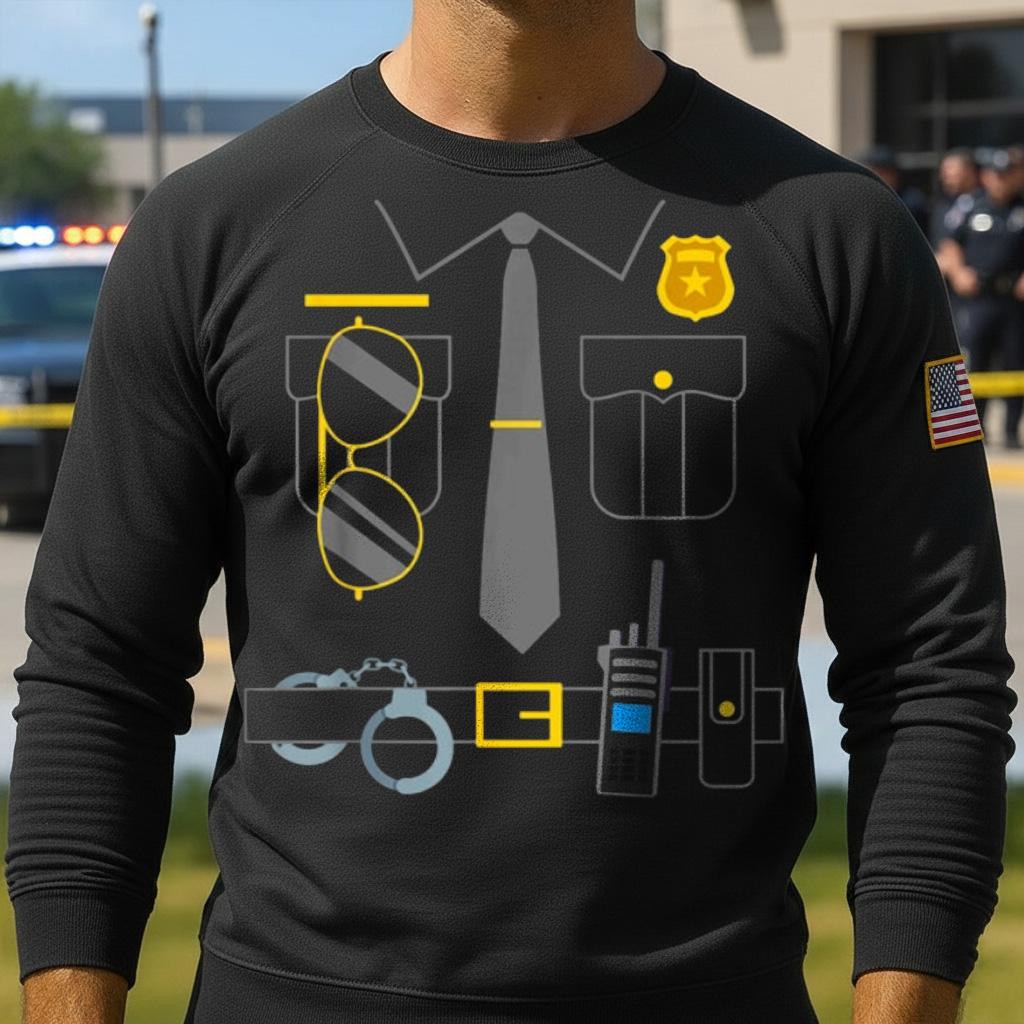 Policeman Costume Funny Police Officer Wearing Cops