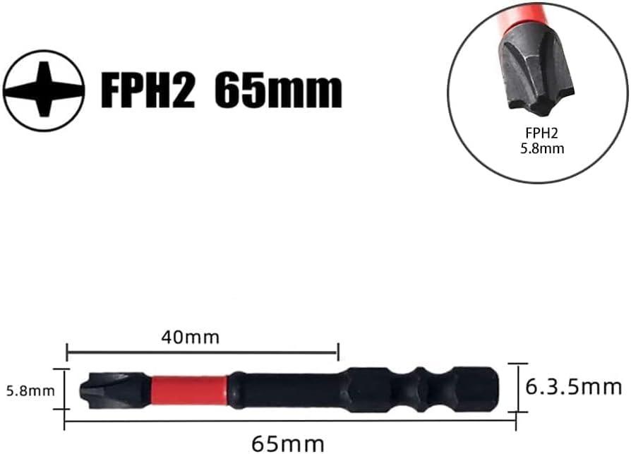 SnapFixMate FPH2 Impact Screwdriver Bit Set for Electricians, S2 Steel 65mm & 110mm, 1/4 Inch Hex Shank Magnetic Cross Slot Screw Driver Drill Bits Used on Circuit Breakers
