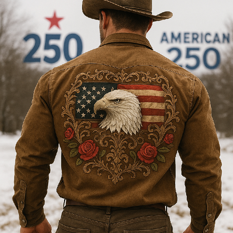 US 250th Anniversary Casual Long-Sleeved Shirt