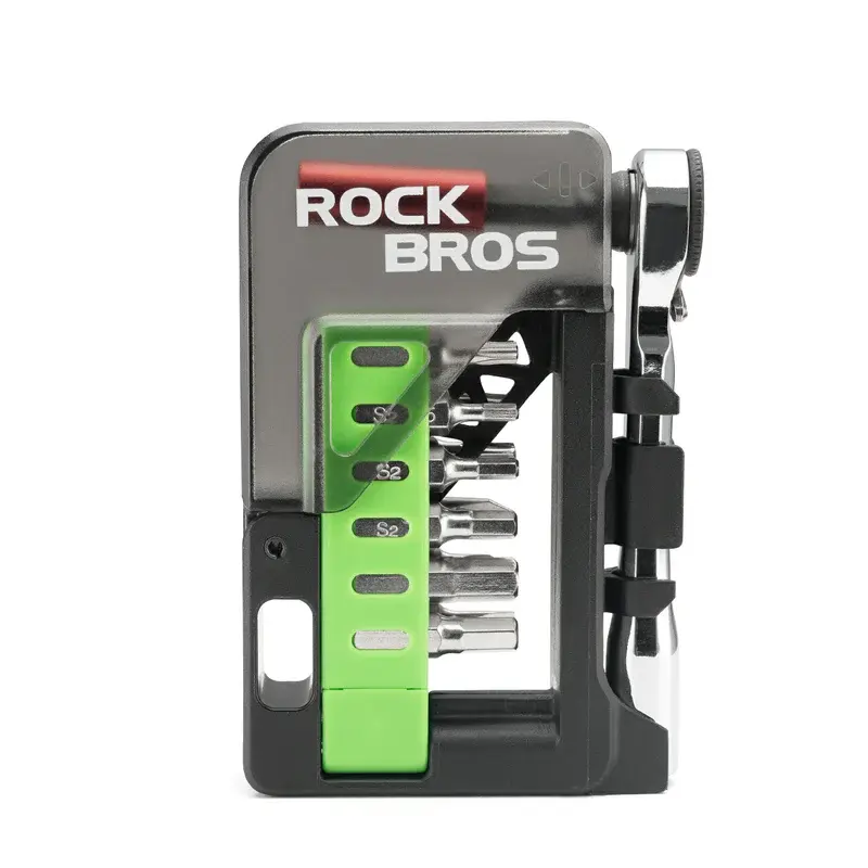 ROCKBROS Mini Ratchet Tool Set with Alloy Extension Rod Magnetic Handle & 12 Sets of Screwdriver Bits for Bicycle Repair