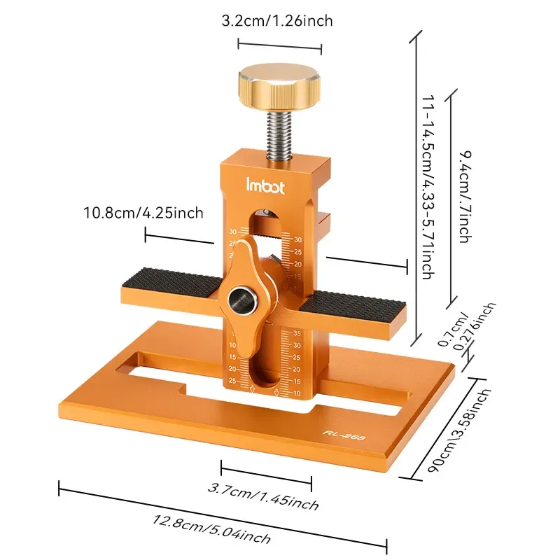 IMBOT Cabinet Door Installation Fixture 2-in-1 Aluminum Alloy The Carpenter's Tool For Fixing Cabinet Doors With A Drill Bit For Quick Suitable For Various Cabinet Doors Such As Wardrobes And Kitchen CabinetsPositioning And Drilling