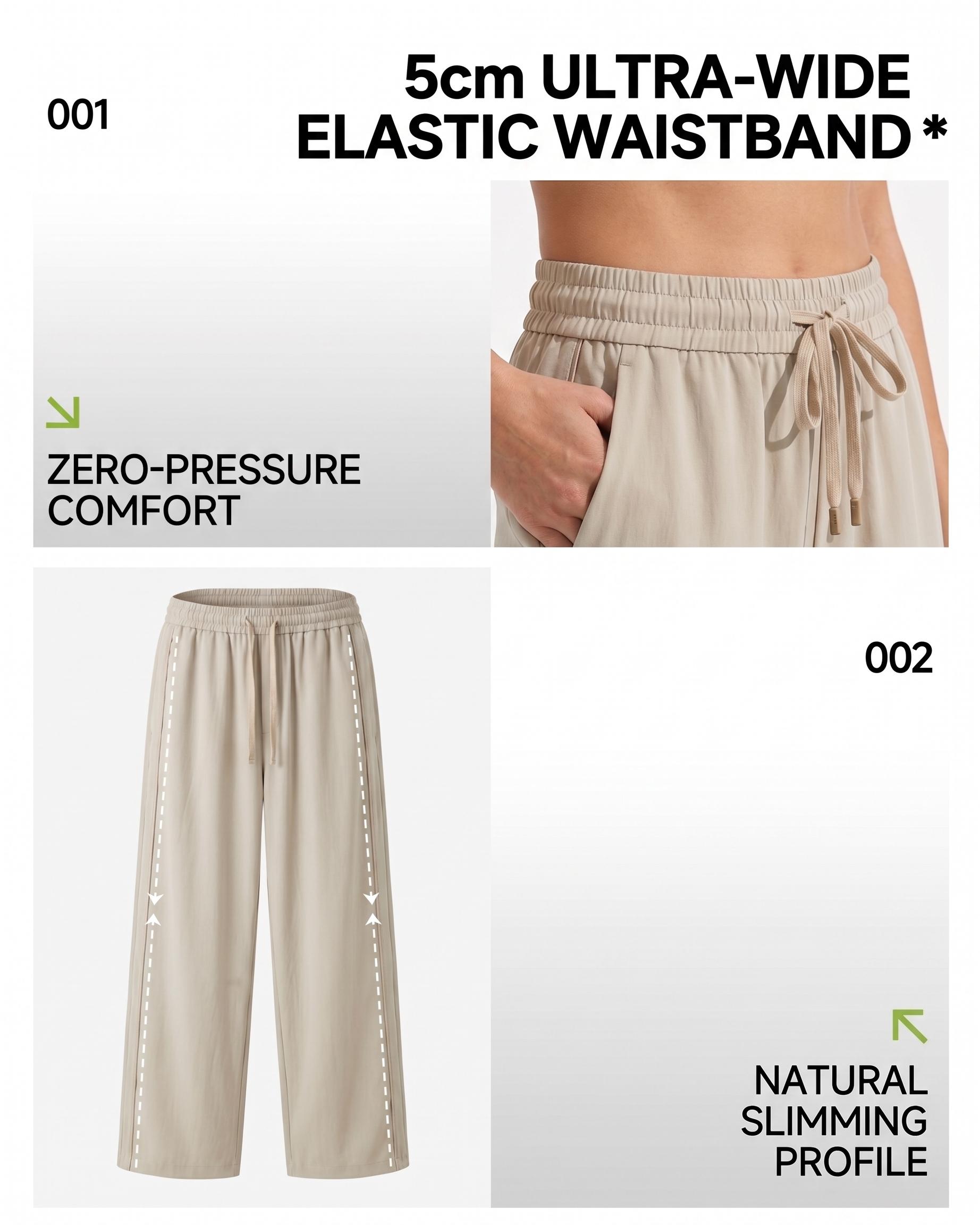 CAONAT 2.0 air conditioning pants, Ice Cooling Straight Pants, Unisex Lightweight Breathable Stretch Basic Plain All-Seasons Summer Casual Trousers