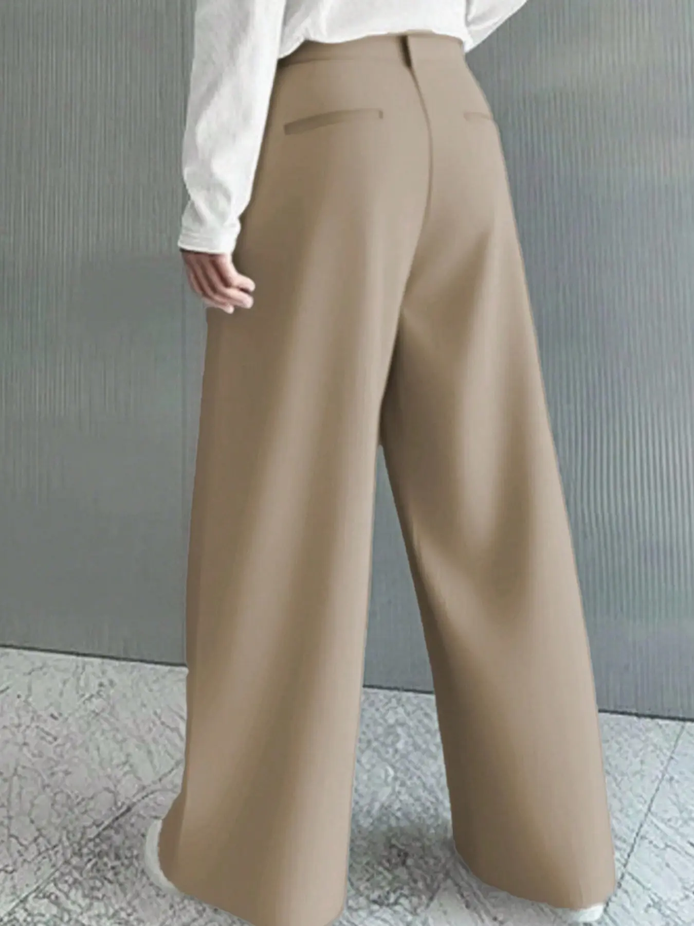 Men's Versatile Solid Color Wide Leg Pants, Unique Button Design, Fitted Style Perfect for Parties and Daily Wear, Casual Fitted Trousers, Casual Fashion Trousers