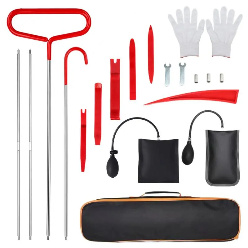 Portable Car Repair Tool Kit for Doors and Tires, Emergency Fastener Remover Air Wedge Pump with Storage Bag, Tire Repair Tools for Cars and Trucks