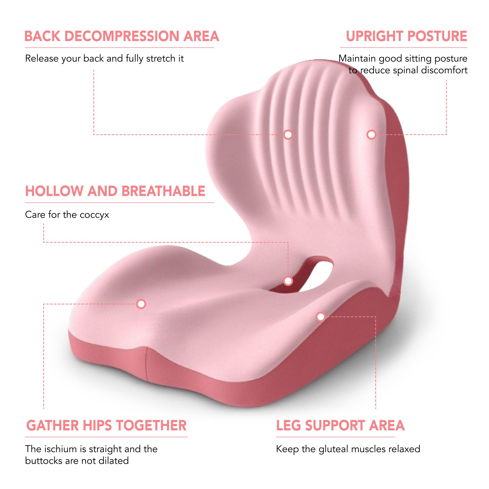 Ergonomic Memory Foam Seat Cushion with Lumbar & Back Support, Relieves Back Pain, Reduces Pressure, Ideal for Office Chairs, Stools, and Car Seats, Perfect Gift for Parents & Friends, The Most Thoughtful Gift