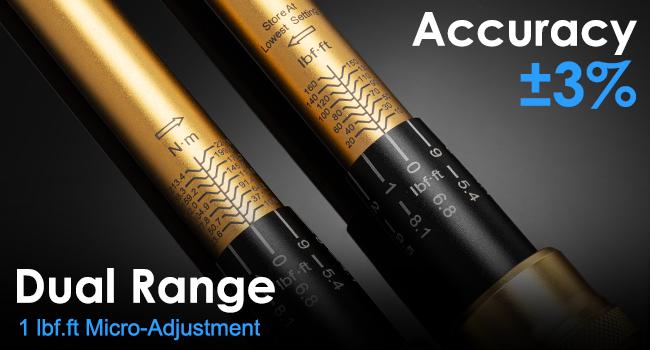 1/4 3/8 1/2-inch Drive Click Torque Wrench, 8Pcs Torque Wrench Set 10-220in.lb, 10-45ft.lb, 10-160ft.lb with Adapters, ±3% Accuracy, 72-Tooth Dual Scale Torque Wrenches for Bike, Moto, Car Repair wrenches torque wrench