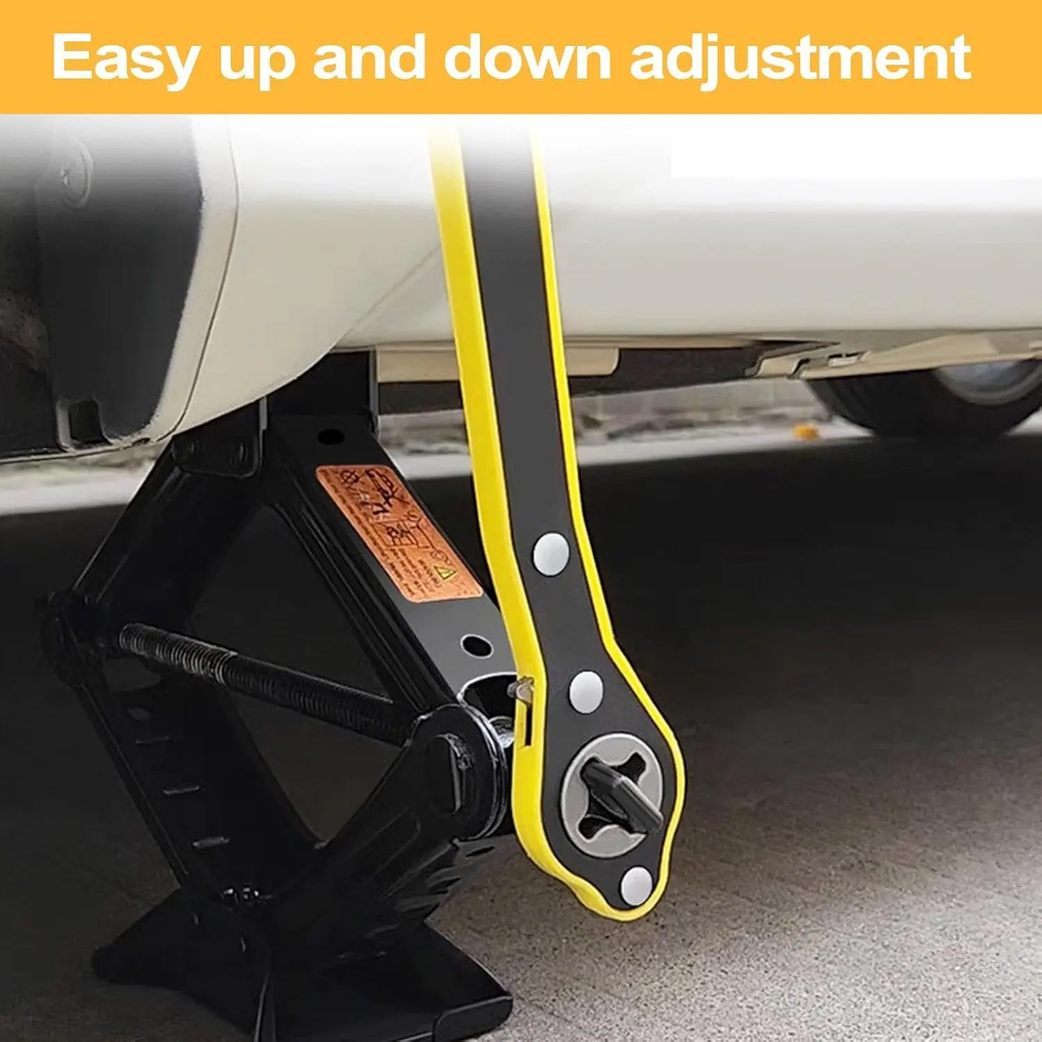 Upgrade your emergency kit with the High-Torque Jack Ratchet Wrench. Lift your vehicle in half the time with 80% less effort.