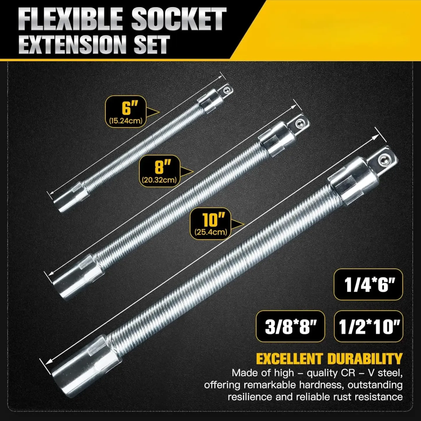 Universal Socket & 360° Flexible Extension Shaft Kit – The Ultimate Reach-Anywhere Repair Set | Self-Adjusting (7-19mm) | Essential for Auto, Home & Tight Gaps