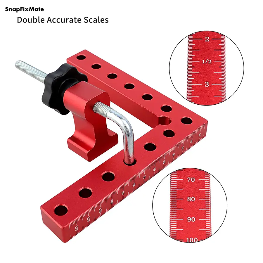 SnapFixMate Professional 90° Corner Clamping Squares (4-Pack) – Industrial Aluminum Alloy Precision Positioning Tools for Cabinets, Frames & Drawers