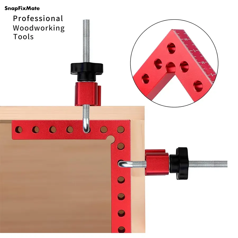 SnapFixMate Professional 90° Corner Clamping Squares (4-Pack) – Industrial Aluminum Alloy Precision Positioning Tools for Cabinets, Frames & Drawers