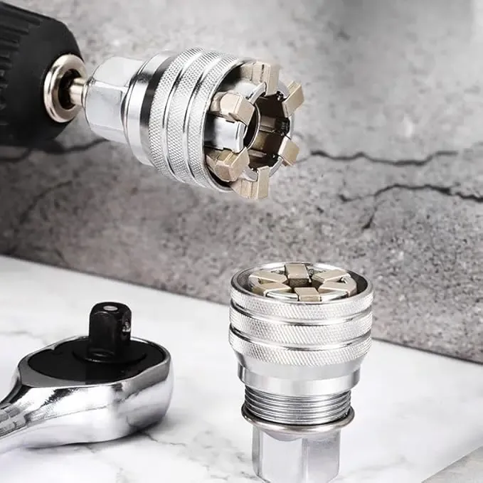 Universal Socket Professional Tool – Fits 3/8" Ratchets & Power Drills | Self-Adjusting (7mm-19mm) | The Ultimate Toolbox Slimmer for Mechanics & DIY