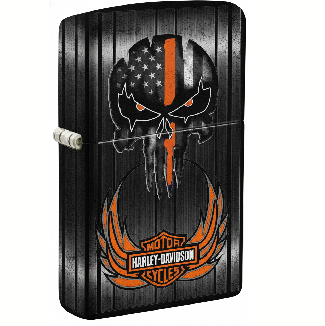 Tactical Military Flag Skeleton Punisher Style Windproof Metal Lighter
