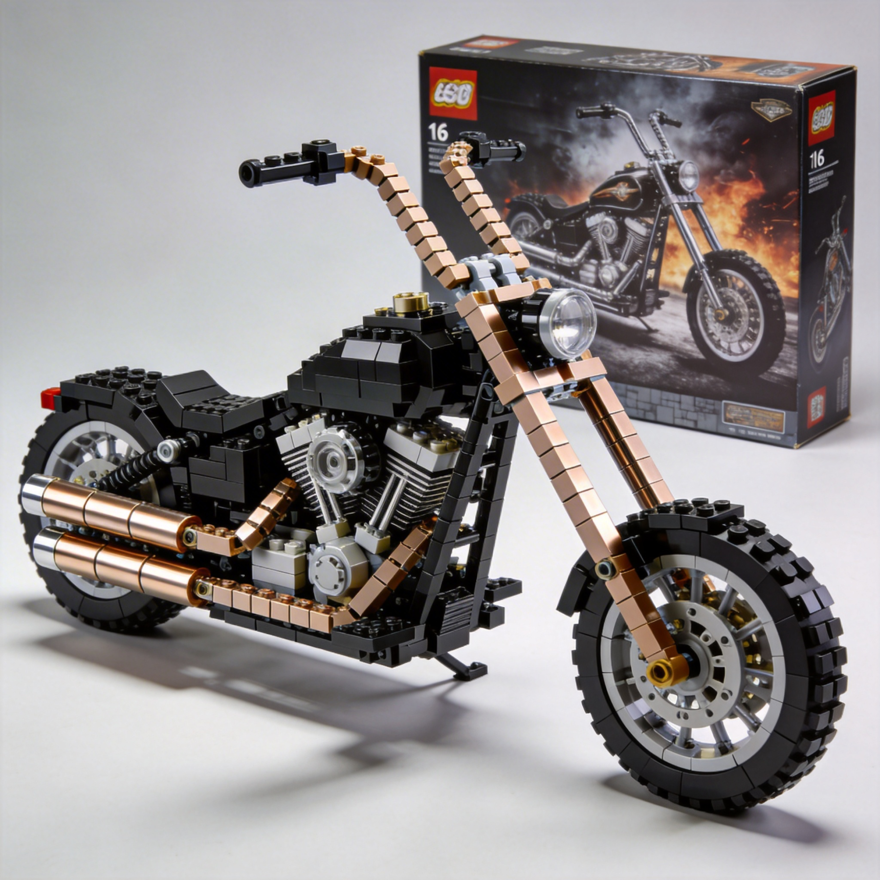 Adult Harley-Davidson motorcycle building blocks