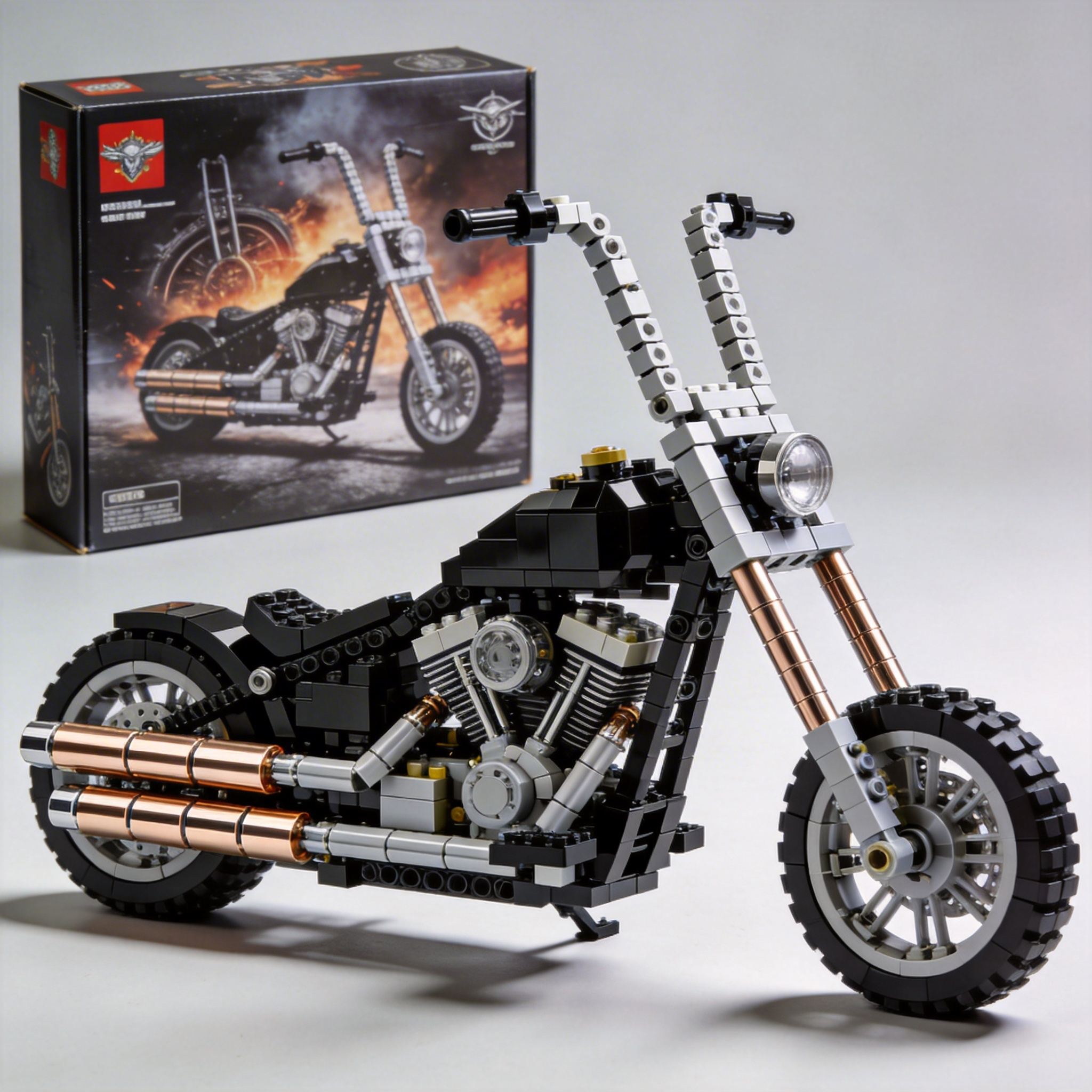 Adult Harley-Davidson motorcycle building blocks