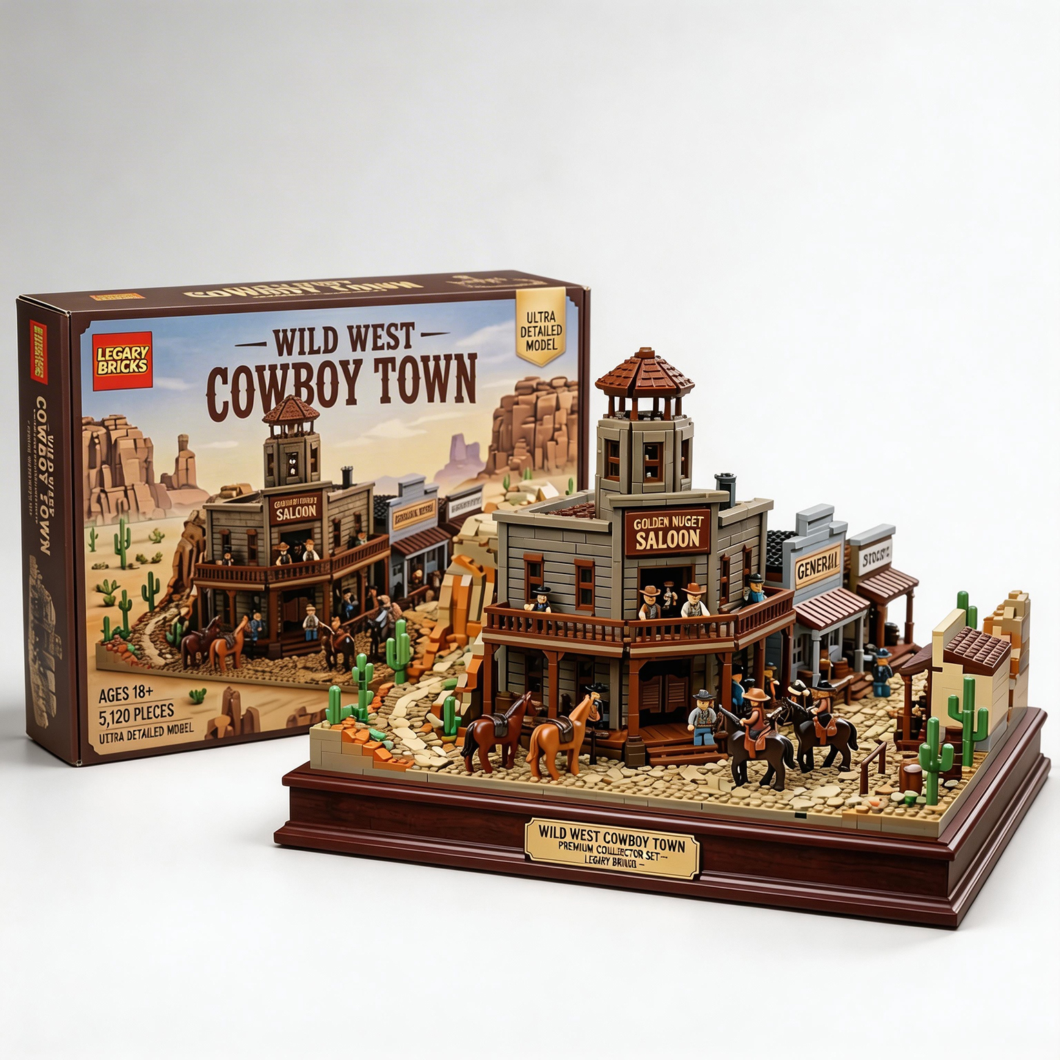 Legacy Bricks | Wild West Cowboy Town: Ultimate 5,120-Piece Saloon Scene Set