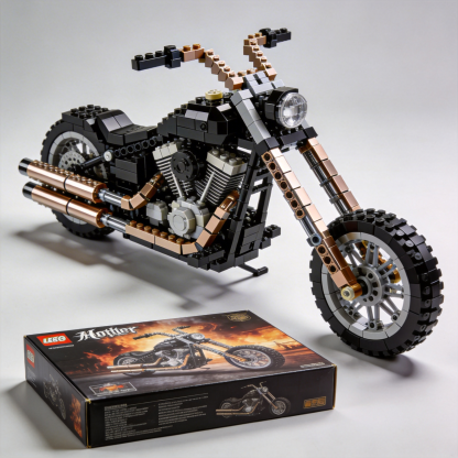Adult Harley-Davidson motorcycle building blocks