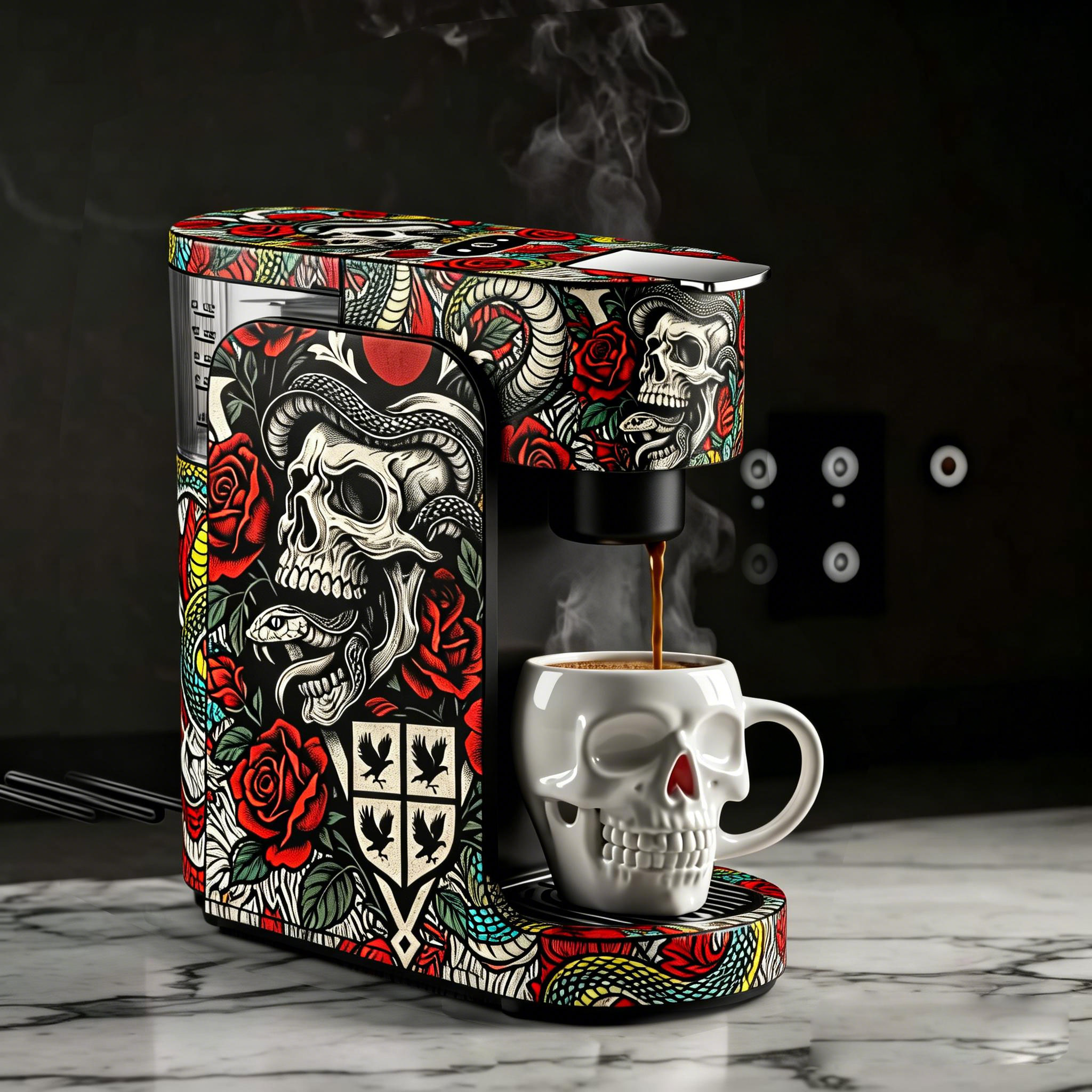 Graffiti Style Coffee Machine Skull | More Than a Machine