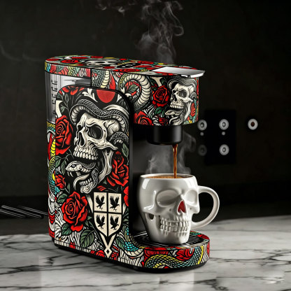 Graffiti Style Coffee Machine Skull | More Than a Machine