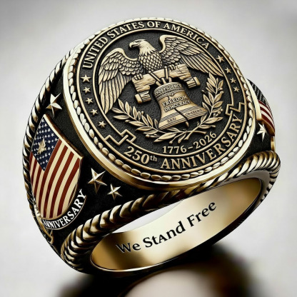 U.S. 250th Commemorative Ring - "Freedom Democracy"