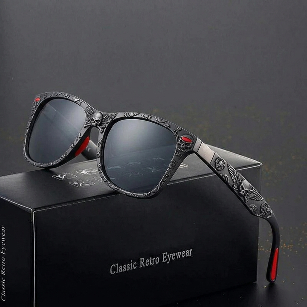 Vintage Biker Metal Frame Polarized Riding Sunglasses