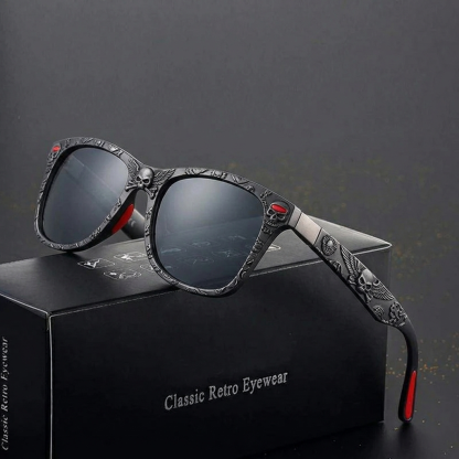 Vintage Biker Metal Frame Polarized Riding Sunglasses