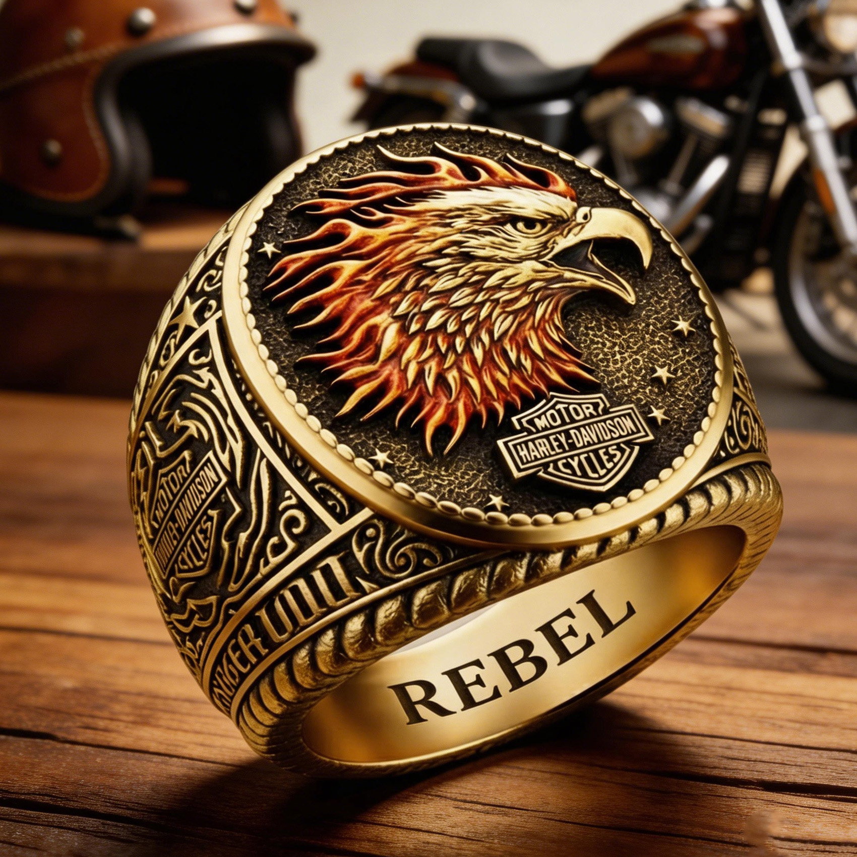 Classic American Motorcycle Style Vintage Biker Ring