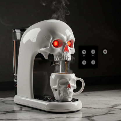 Skull Style Coffee Machine | Brew with Dark Attitude